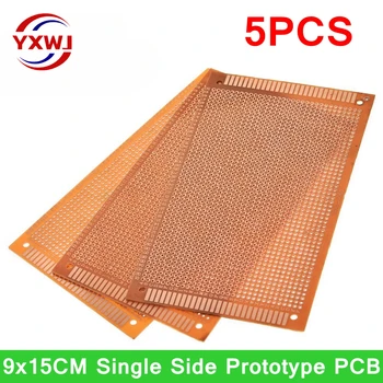 5pcs 9x15 9*15cm Singură Parte Prototip PCB Board Universal Experimentale Bachelită Placă de Cupru Circuirt Bord galben