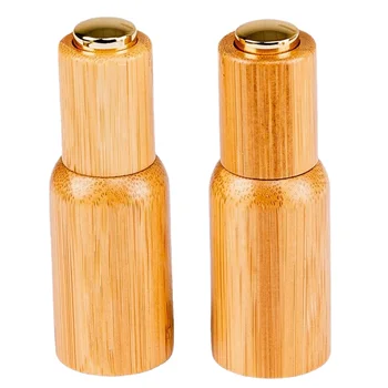 5pcs en-Gros Eco friendly 15 ml 30 ml 50 ml 10ml eco friendly regale de aur de bambus capac de sticlă de ulei esențial flacon picurător