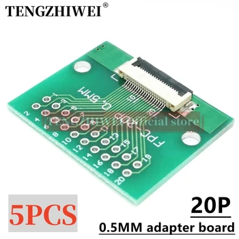 5PCS FFC/FPC adaptor de tabla de 0,5 MM-20P la 2.54 MM sudate 0,5 MM-20P flip-top conector
