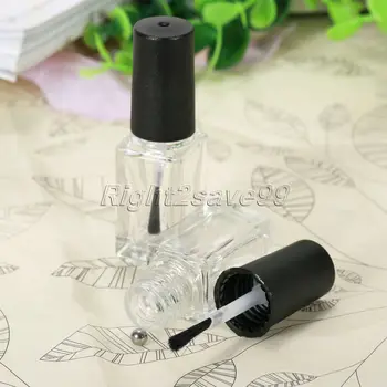 5pcs/lot 5 ml din Sticlă Transparentă de Sticla de Unghii Gol Cu Un Capac Perie Gol Containere Cosmetice Unghii Sticle cu Perie