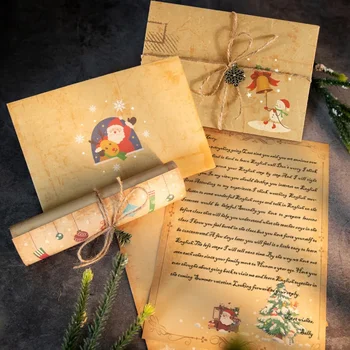 6/30buc Crăciun Plicuri Drăguț Scrisoare de Hârtie de Scris Kawaii Merry Xmas Cadouri Ambalare Invitație Felicitari Plicuri