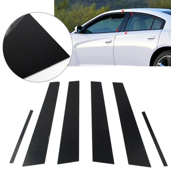 6 Buc Negru Strălucitor Pilon Posturi Ușă Fereastră Decor Ornamental Pentru Dodge Charger 2011-2021 Accesorii Auto