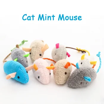 6Pcs/set de Pluș Mouse-ul Pisica animale de Companie Jucărie Reală Mouse-ul Catnip Curățarea Firului Mingea Interactive Accesorii Pisica Consumabile Potrivite pentru Pisoi