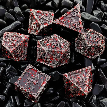 7Pcs Metal Zaruri COC Rula DND Dungeons & Dragons Cthulhu Set TRPG Multi-Fațete Tabla de Joc de ZARURI