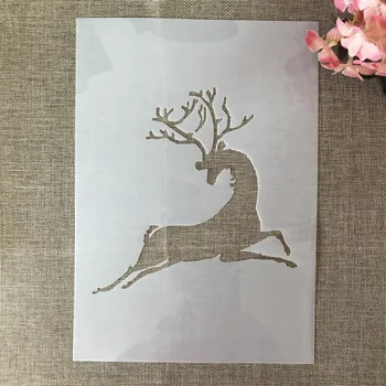 A4 29cm Sărituri Crăciun Reni DIY Stratificare Sabloane Pictura pe Perete Album de Colorat Relief Album Decorative Șablon