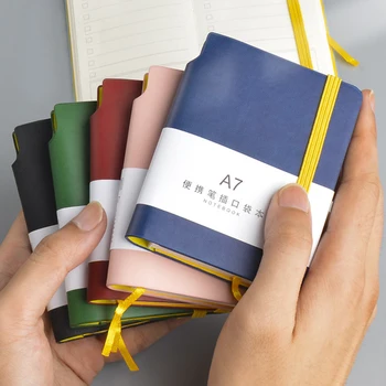 A6/A7 Notebook de Buzunar,100 Coli/Carte Hardcover PU Moale Capacul,Mini Portabil Notepad Biroul de Învățare Papetărie QP-44