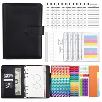 A6 Liant De Planificare A Bugetului Capacul Notebook-Uri Folder A6 Dimensiune 6 Gaura Liant Buzunar Din Plastic Liant Planificator Financiar Plic Set Artă