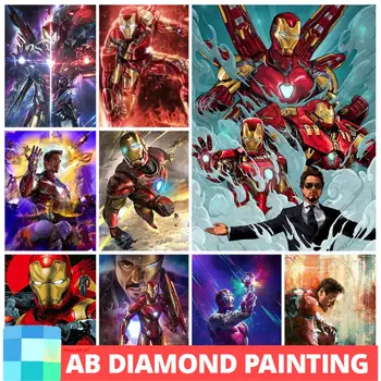 AB Iron Man Diamant Pictura 5D Burghiu Plin de Kit Diamant Mozaic Cruce Cusatura de Artizanat Stras Art Decor Acasă Cadou