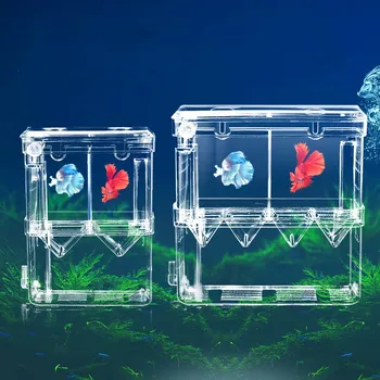 Acvariu acrilic Crescător Cutie de Reproducere Incubator Mic Incubator de Pește pentru Creveți Arlechin Agresiv Pește Pește Rănit
