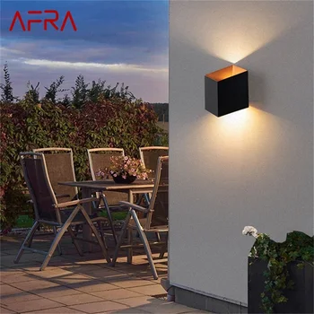 AFRA Pătrat de Perete pentru Exterior Corpuri de iluminat Contemporan Impermeabil LED Lampă Simplă pentru Acasă Verandă, Balcon Vilă