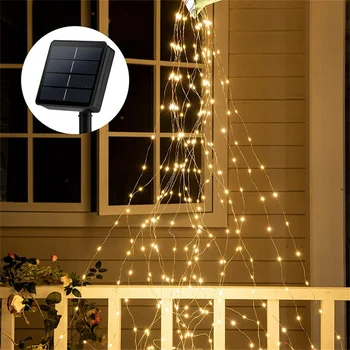 Alimentat cu energie solară 100/200 Led-uri de Cupru Șir Lumina Impermeabil în aer liber, Vacanță Decorare Casa Curte Gradina Gard de Crăciun