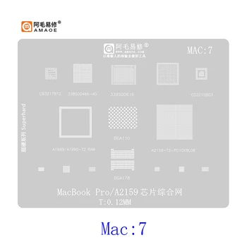 Amaoe MAC:7 BGA Reballing Matrita Pentru MacBook Pro/A2159 339S00616 CB3217B12 CD3215B03 BGA110 BGA178 A1989 A1990 T2 Plasă de Oțel