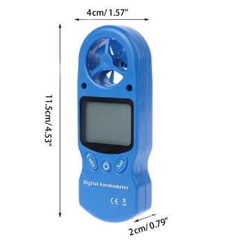 Anemometru Digital Portabil Viteza Vântului Metru pentru Măsurarea Vitezei Vântului de Temperatură și de Vânt - cu Display LCD