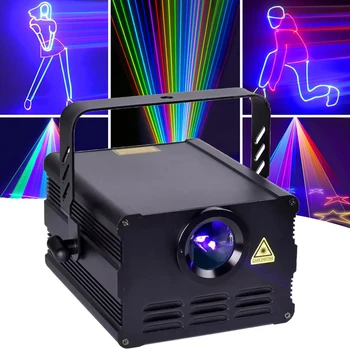 Animație RGB cu Laser Stage Light Cu DMX512 Sunet Activat Controlul Disco Proiector Lumina Pentru DJ Petrecere de Aniversare de Nunta Bar Club