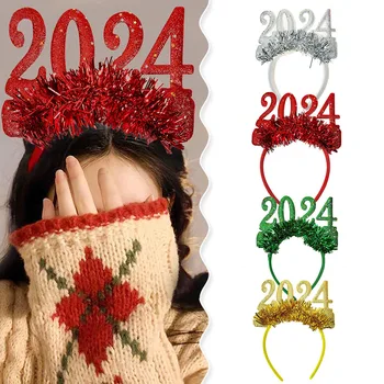 Anul nou Digitale de Păr Cerc de Petrecere, Accesorii de Par 2024 Bentita Stele Sclipici Paiete Cerc Păr Costum de Crăciun Cap Hoop DIY