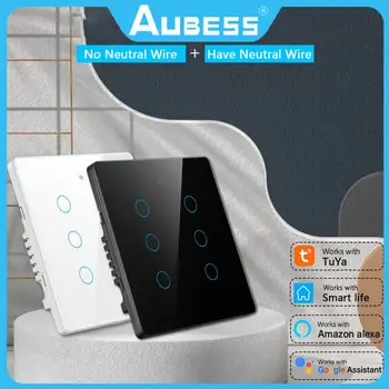 Aubess WiFi Brazilia Smart Switch 4/6 Gasca Întrerupător Nevoie de Fir Neutru Tuya de Viață Inteligentă APP de Control de Sprijin Alexa de Start Google