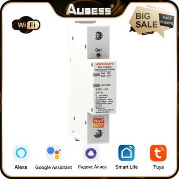Aubess WIFI Inteligent Circuit Breaker Smart Home Tensiune Curent Zero-crossing Comutator Contor Cronometru Suport de Voce Tuya Alexa Google