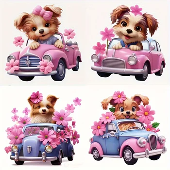 Autocolant Auto 4 In 1 Cute Puppy Creative S, Zero Blocarea S, Motocicleta S, Bara De Protecție Auto S, Decor Corp Sticke