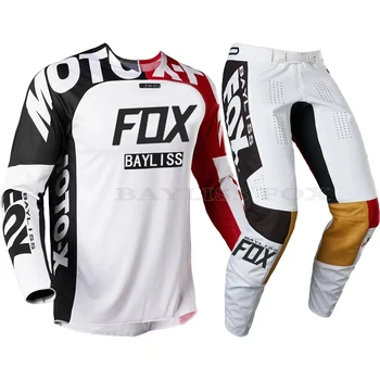 Bayliss Fox 360 Geat Set de Curse Motocross Jersey Pantaloni MX BMX Dirt Bike Kituri Strada Moto Offroad Costum Barbati