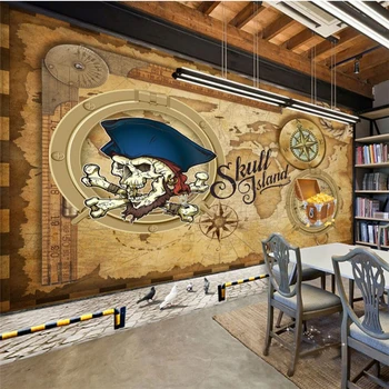 beibehang Retro nostalgic pirat navă care navighează TV fundalul personalizat frescă mare tapet papel de parede para quarto
