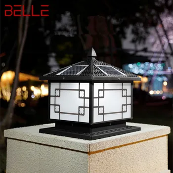 BELLE Solare Post Lampă în aer liber Vintage Negru Simplu Decor Stâlp de Lumină LED-uri Impermeabil IP65 pentru Home Villa Veranda, Curte