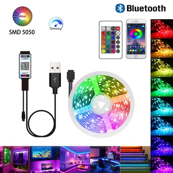 Benzi cu LED-uri 5050 Lumina Bluetooth USB Flexibil Lampa de Bandă RGB Panglică 1M 2M 3M 4M 5M DC 5V Decor TV Iluminare din spate
