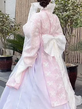 Brodate Femei coreene Tradiționale coreene Curtea Costum de Talie Mare Mare Timp de Astăzi Hanbok Îmbunătățit spectacol de Dans