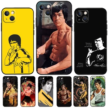 Bruce Lee Chineză Kung Fu Telefon Caz Pentru iPhone 11 14 Pro Max 12 X Mini XS XR 7 8 Plus SE 2020 13 Pro Max husă Moale