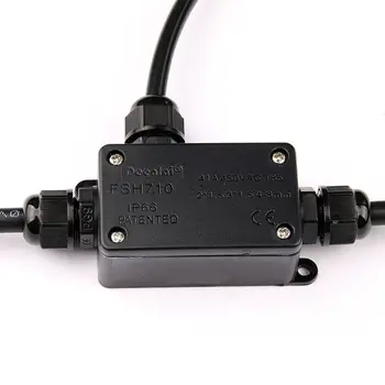 Cablu electric de Sârmă Conector rezistent la apa Cutie de Joncțiune Terminal IP66 2 Modul 3 Modul Cutie de Plastic Negru Exterior Intersecția Caz