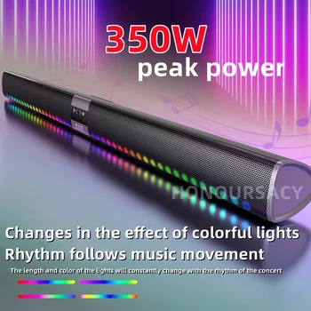 Caixa De Som Bluetooth fără Fir Bluetooth Boxe cu LED-uri Lumini Colorate TV Proiector Home Theater Subwoofer Echo Perete de Sunet