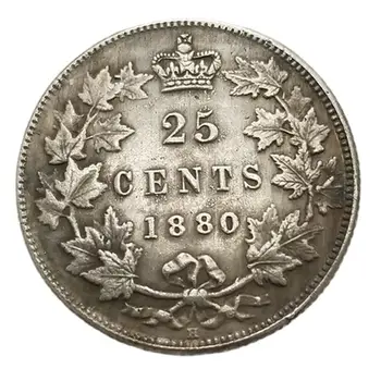 Canada 25 Cents 1880 Placat Cu Argint Monede Copia Colectionari Monede Magice Desktop Ornament De Craciun Cadouri