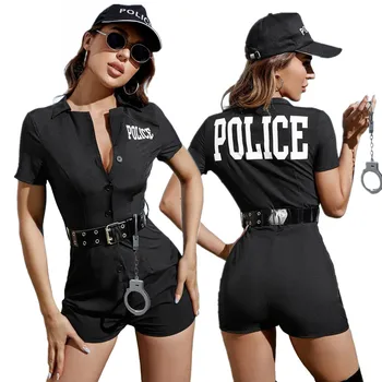 Carnaval de Halloween Petrecere de Poliție Femeie Ofițer Costum Clubwear Erotic Polițist Costume pentru Adulti Rochie Fancy Cosplay pentru Femei