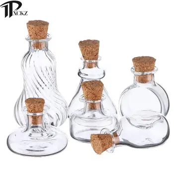 Casă De Păpuși De Sticlă Vaza Vaza De Sticla De Stocare Care Doresc Sticla Care Doresc Depozitare Sticla Sticla Cu Dop De Pluta Vaza Bomboane Borcan Model De Casă De Păpuși