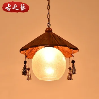 Chineză Stil Retro Lumina Plafon Nostalgic Personalității Creative Din Lemn Masiv Singur Cap De Luat Masa-Cameră De Lampa Bar