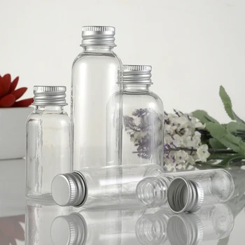 Clar Sticlă De Plastic Cu Aluminiu Capac Cu Filet Borcane Mici Container Cosmetic Kit De Călătorie Goale Sticle Returnabile Borcan