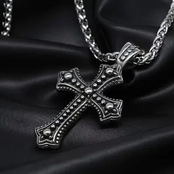 Clasic Retro Catolică Colier Pandantiv Cruce Creștină Amuleta Petrecere la Modă de Bijuterii pentru Bărbați și Femei