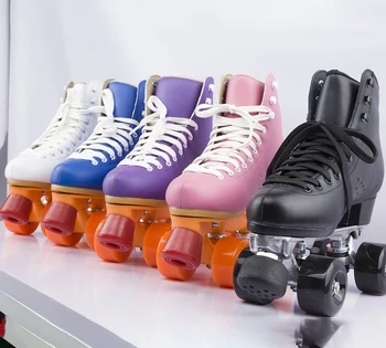 Colorat din piele PU roți durabil quad patine cu rotile profesionale pentru închiriere patinoar