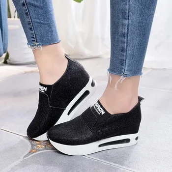 Comemore Platforma Plat Alunecare pe Adidași, Mocasini Toamna Iarna pentru Femei Pantofi de Sport coreean Casual Sneaker Rotund Toe Superficial Gura