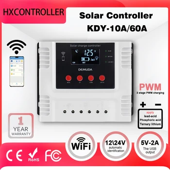 Controler de Încărcare solară 20A 30A 40A 60A WIFI App de Date în timp Real de Monitorizare LED Inteligent 12V/24V/48V Controler Solar