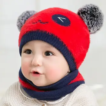 Copil Pălărie Dublu Pluș Mingea Panda Toamna Iarna Usoare Dom Capac Eșarfă pentru Exterior