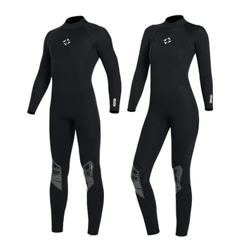 Costum de scufundări de Înaltă Eficiență Rece Dovada Închidere cu Fermoar Respirabil Costume de baie Costum Clasic Echipajul Gât Bărbați Negru XL