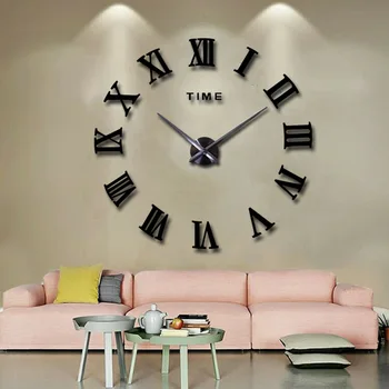 Creative DIY ceas de perete în camera de zi de dimensiuni mari 3D personalizate arta oglindă de perete autocolant tăcut ceas decorativ de perete decor