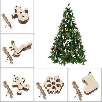 Creative Lemn de Brad de Crăciun Pandantive Decor Acasă Cadou de Crăciun Agățat Ornamente Hangtags din Lemn Sculptat chips-uri