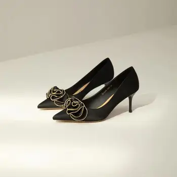 Culoare Solidă Sandale 2023 Vara De Design De Moda Pentru Femei Pantofi Toc Subțire De Mare Alunecare De Mică Adâncime Pompe Casual Sexy Încăltăminte Într-Femme