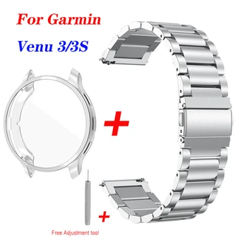 Curea de Metal+Caz Pentru Garmin Venu 3 3S Smartwacth Watchband Pentru garmin venu 3s Bratara Pentru Garmin venu 3 Capac de Protecție Correa