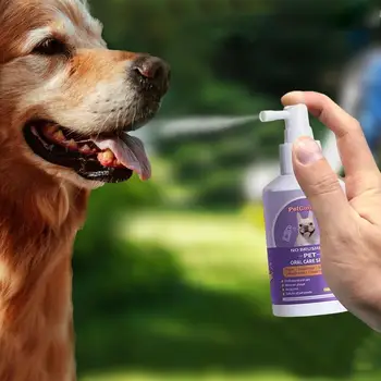 Câinele Respirație Odorizant Spray 50mL Pet Spray Caine Îngrijire Orală Respiratia urat mirositoare Dinți de Curățare Spray de gură Placa de Demontare Îngrijire pentru animale de Companie