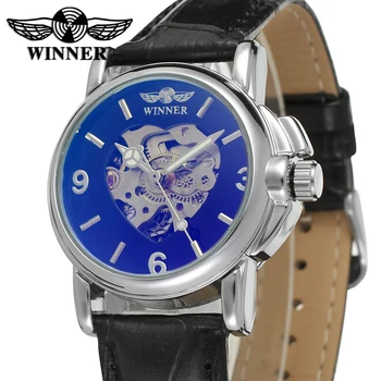 CÂȘTIGĂTORUL ceas Albastru suprafață reflectorizantă dragoste model elegant și intelectuală luciu manual mechanical ceas cadou de Ziua Îndrăgostiților