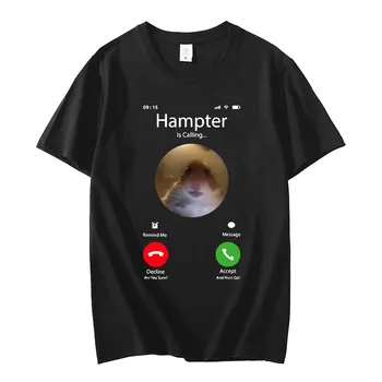 Dank Meme Hamster Holbându-se Camera video Frontală Hampter de Asteptare de Moda T-shirt din Bumbac cu Maneci Scurte T-shirt-uri Supradimensionate Streetwear Unisex