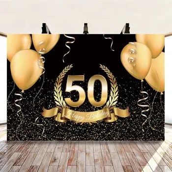 De-a 50-a Aniversare de Aur Balon Personalizat Fotografie Fundal de Vinil Fotografice de Fundal Pentru Studio Foto Photophone Photocall