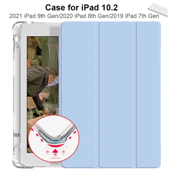 De caz pentru iPad a 9-a Generație iPad 8 7 Gen iPad 10.2 Cazul În 2021, 2020 2019 Limpede Transparent rezistent la Șocuri TPU Capacul de Protecție Caz